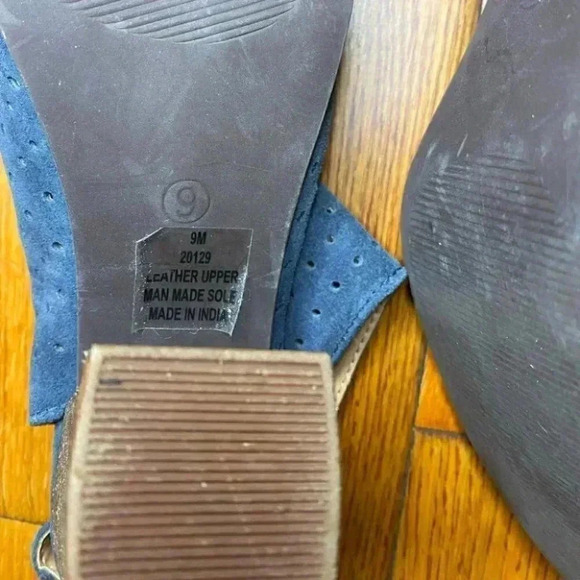 Diba Blue Suede Peep Toe Laser Cut Booties - Picture 10 of 10